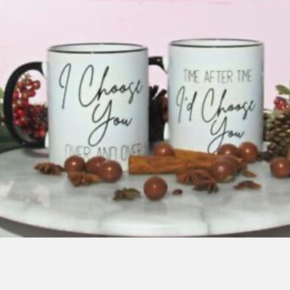 I Choose You Mr and Mrs Coffee Mugs Set - Anniversary Mug Gift for Husband, Wife - Picture 2 of 4